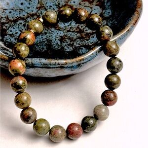 Unakite Beaded Bracelet